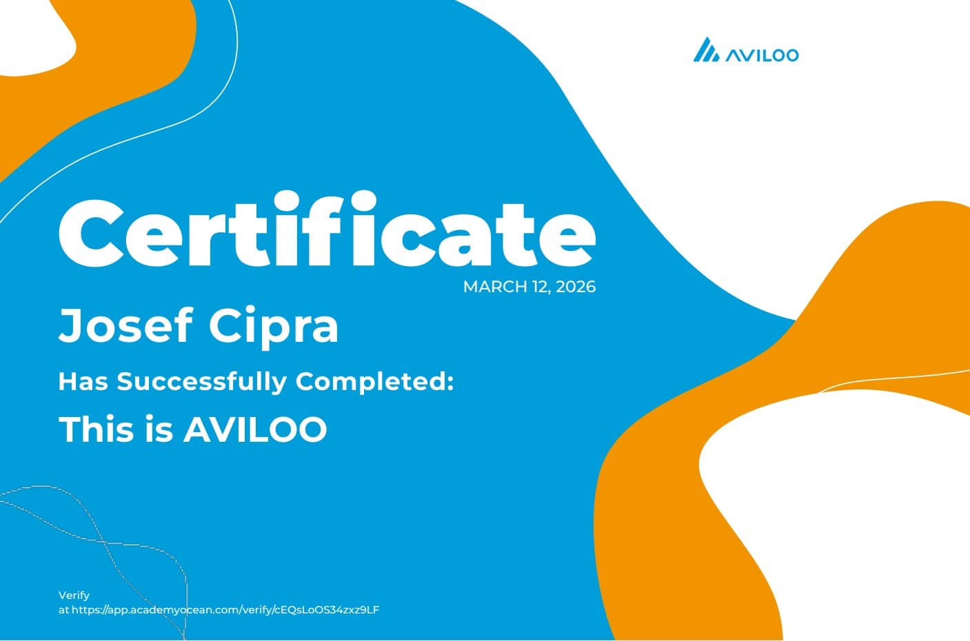 AVILOO Battery Certificate - Premium Test